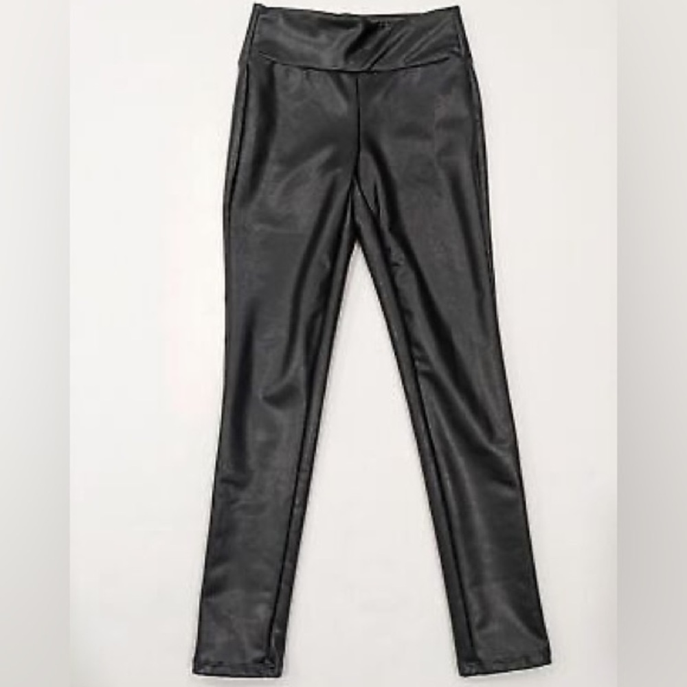 NWT Shinestar Black pleather leggings
